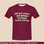 Call Your Mother - Unique Designer Adult Unisex Quick Drying Crew Neck T-Shirt
