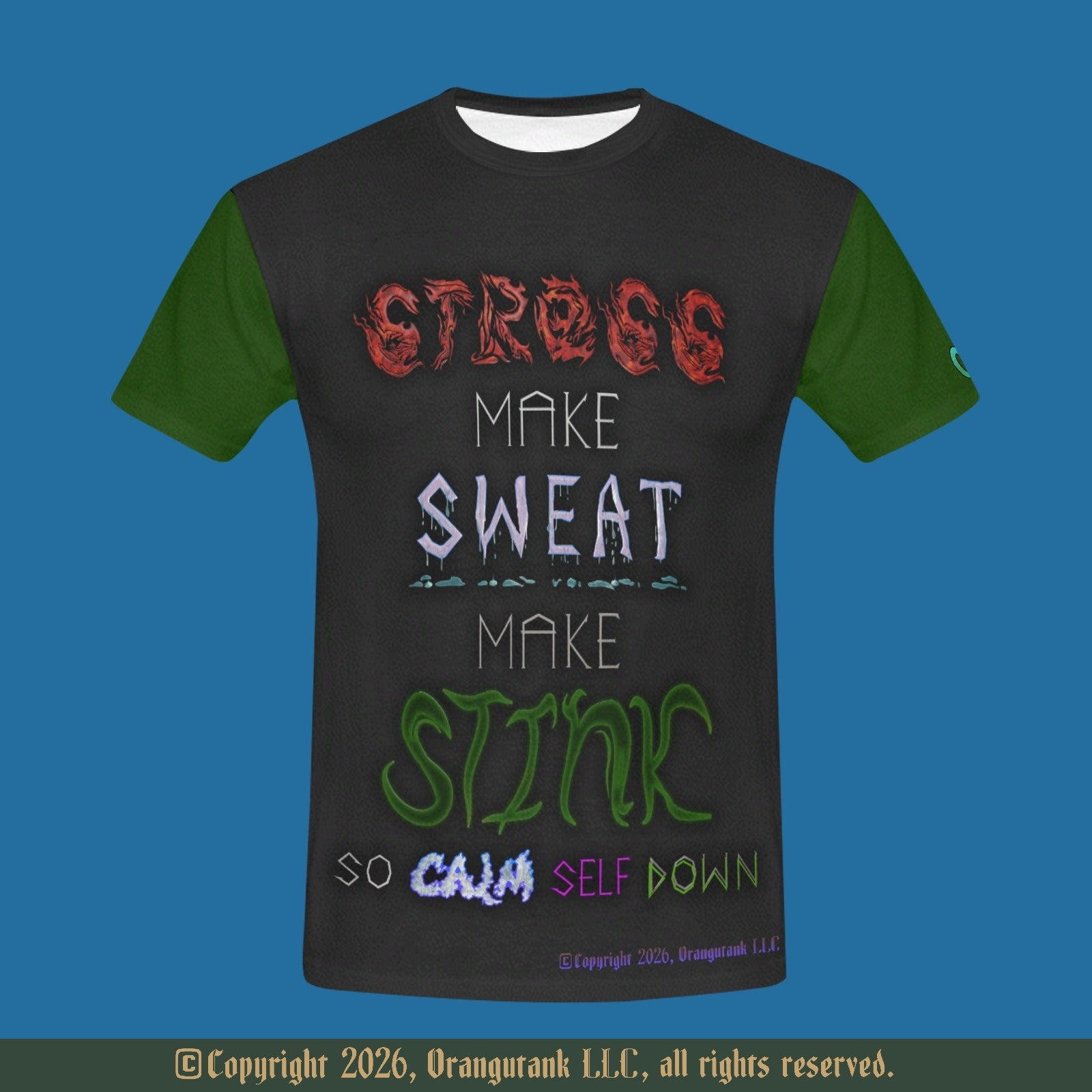 Calm Self Down - Funny Adult Unisex Designer All-Over-Print Crew Neck T-Shirt