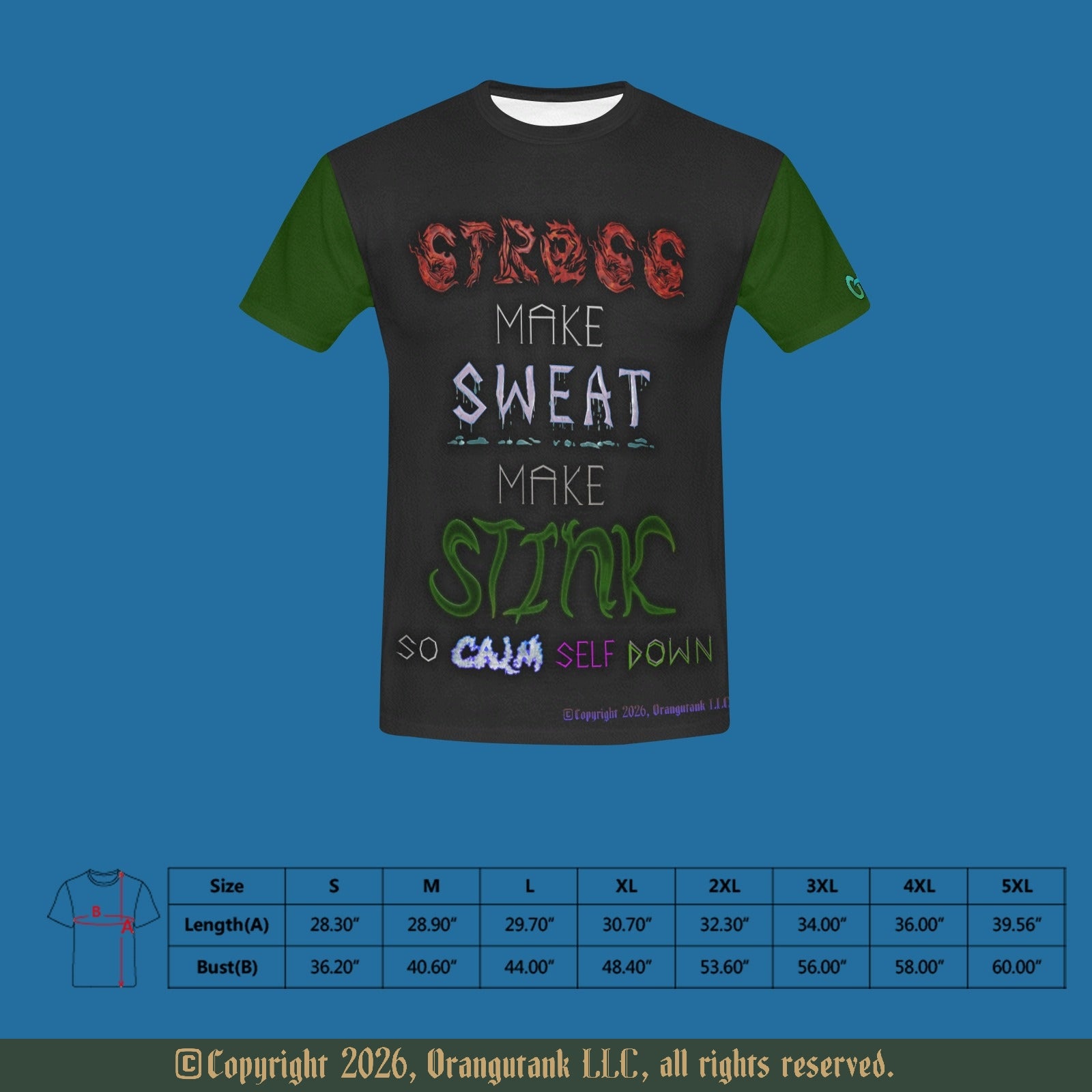Calm Self Down - Funny Adult Unisex Designer All-Over-Print Crew Neck T-Shirt