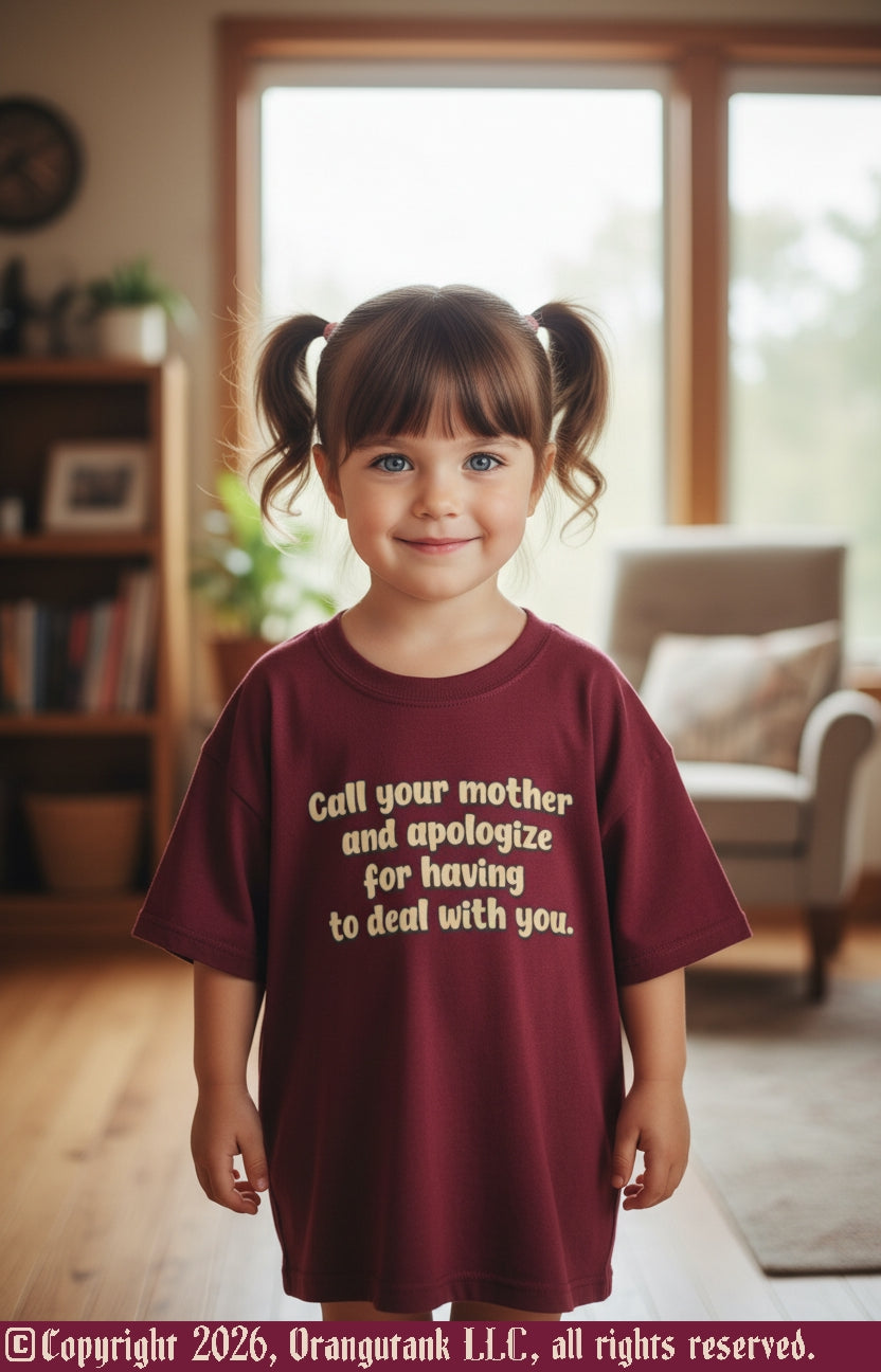 Call Your Mother - Unique Designer Adult Unisex Quick Drying Crew Neck T-Shirt