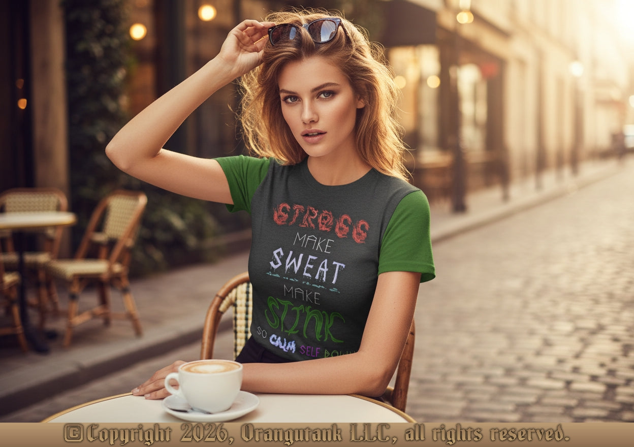 Calm Self Down - Funny Adult Unisex Designer All-Over-Print Crew Neck T-Shirt