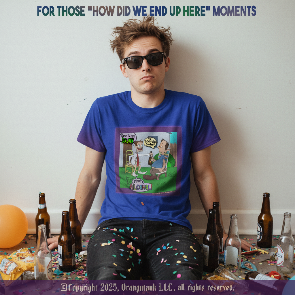 Celebratin' Alcohol - Unique Designer Adult Unisex All-Over-Print Quick Drying Crew Neck T-Shirt