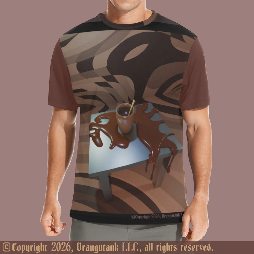Spilled Cocoa - Unique Unisex Designer All Over Print Quick Drying Crew Neck T-Shirt
