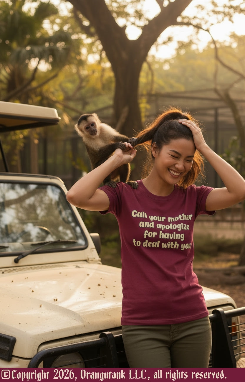 Call Your Mother - Unique Designer Adult Unisex Quick Drying Crew Neck T-Shirt