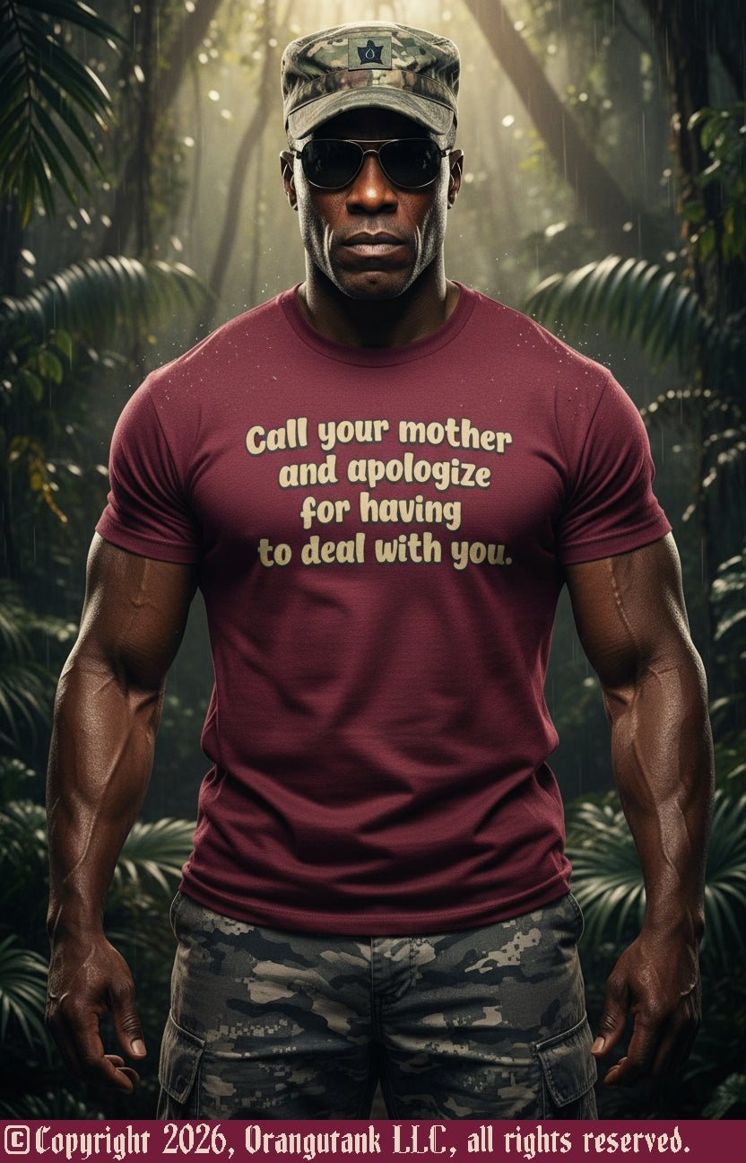 Call Your Mother - Unique Designer Adult Unisex Quick Drying Crew Neck T-Shirt