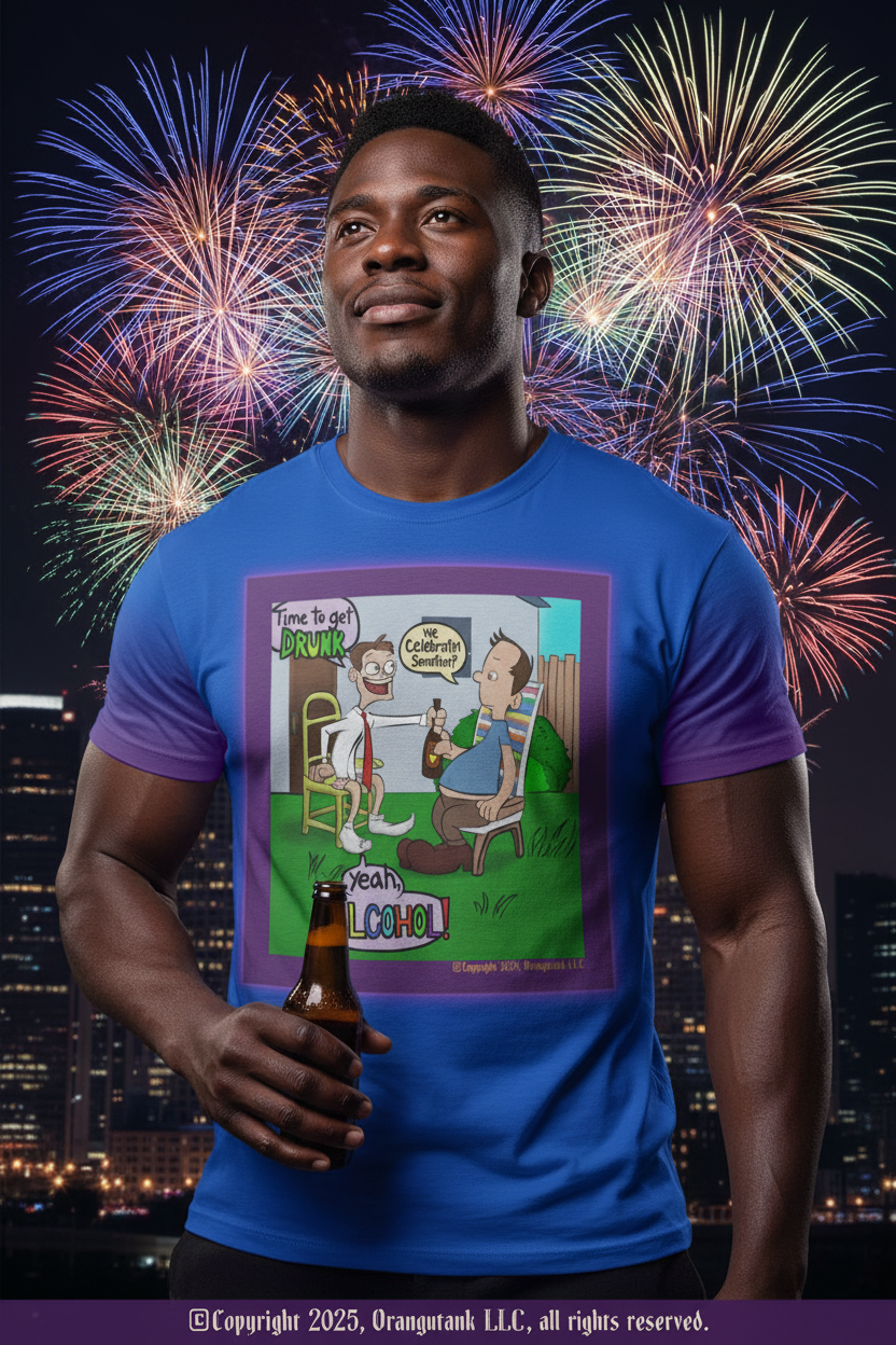 Celebratin' Alcohol - Unique Designer Adult Unisex All-Over-Print Quick Drying Crew Neck T-Shirt