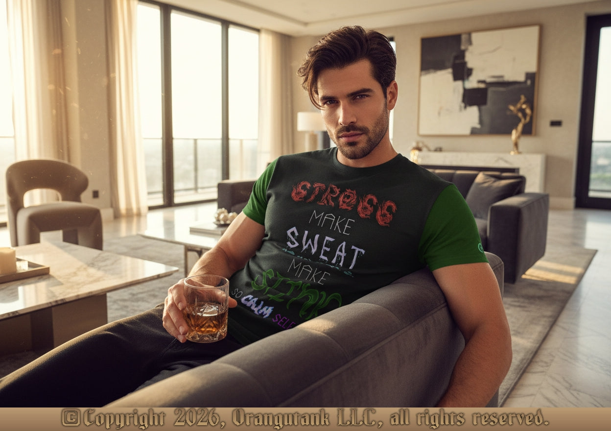 Calm Self Down - Funny Adult Unisex Designer All-Over-Print Crew Neck T-Shirt